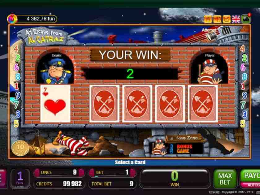 Риск-игра в слоте Alcatraz 
